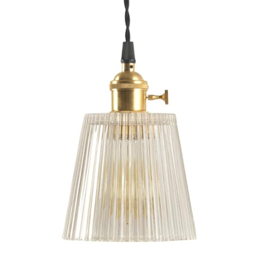 Lampe à suspension E27 en verre industriel pour salon et chambre