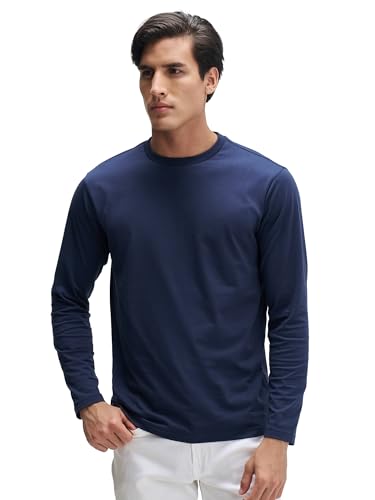 Image of XYXX Men's Solid Cotton T-Shirt | Round Neck Tshirt | Full Sleeves | Solid-Regular Fit Tshirt for Men