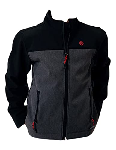BOYS GREY SOFTSHELL COMBO TECH JACKET