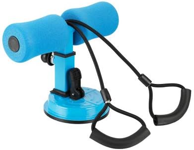 Tofreedomwind Sit Up Bar Assistant Device with Resistance Tube and Soft Foam Fitness Body Workout Exercise Equipment Bodybuilding Expander for Abdomen/Waist/Arm/Leg Stretching Slimming Training(Blue)