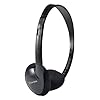 AV:Link Comfortable Stereo TV Headphones with Long Cable 5 Metre Cable and In-line Volume Control, Foldable Design, Right Angled 3.5mm Stereo Jack Connector & 6.3mm Jack Adaptor #1