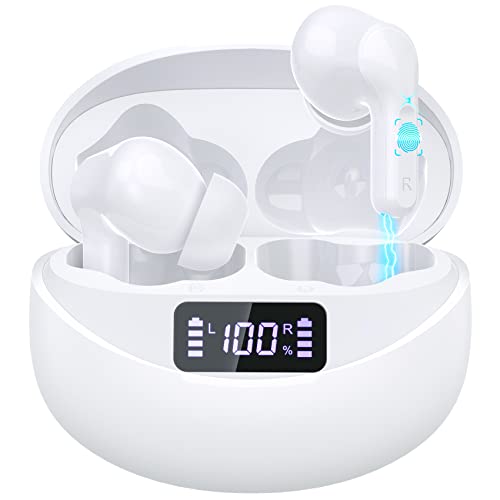 Eumspo Wireless Earbuds V5.1 Bluetoth Earbuds 35Hrs Playback Built-in Microphone in-Ear Headphones Touch Control IPX7 Waterproof Bluetoth Earphones with Charging Case for Cell Phones Sports Running
