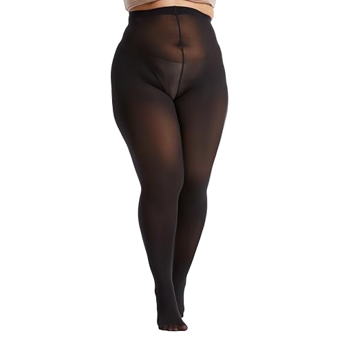 Image of Frola Plus Size Tights for Women Semi Opaque Control Top High Waist Stockings 60 Denier Women's Pantyhose 2X 3X 4X 5X