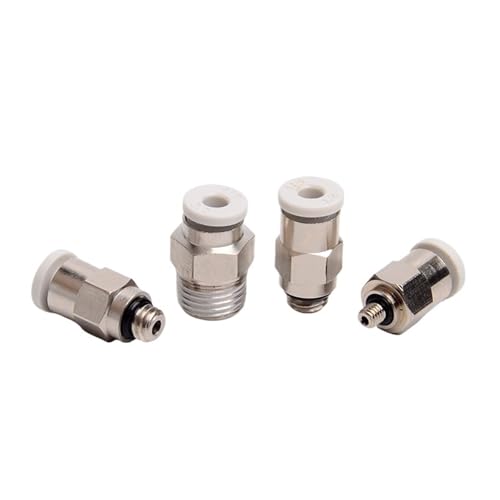 KanaAt - KanaAt 5pcs Air Tube Miniature Connector Micro Hose Fitting Quick Coupling POC/PC3-M5/4-M3/M6/M7/01 Pneumatic Cylindrical Fittings(6-M6,POC)