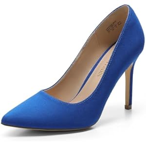 DREAM PAIRS Women's Closed Toe High Heels Dress Pointed Toe Wedding Pump Shoes 5 Royal/Blue