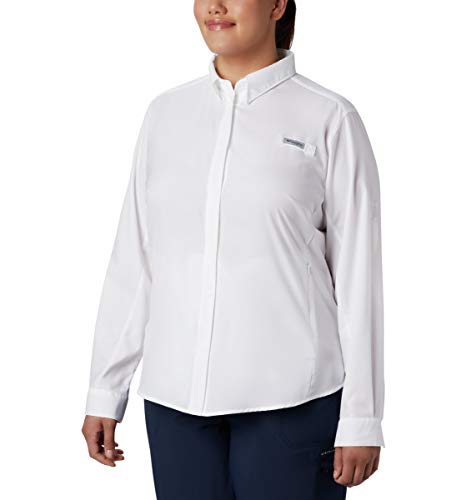 Columbia Women’s PFG Tamiami II Long Sleeve Shirt , White, Medium