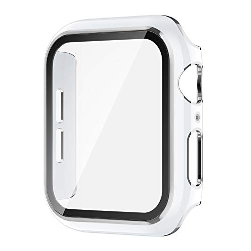 Image of Adepoy Case with Tempered Glass Screen Protector, Compatible with Apple Watch Series 3 /2 /1 42mm, All-Around Ultra-Thin Bumper Full Cover Hard PC Protective Case for iWatch Accessories