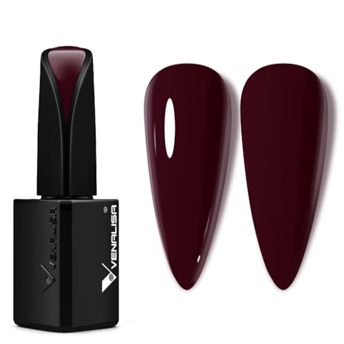 VENALISA Gel Nail Polish 15ml Burgundy Red-Brown Color Gel Polish Soak Off Nail Lamp UV LED Long-Wear for Nail Art DIY Salon-Quality Manicure at Home
