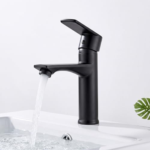 HOMELODY Robinet Lavabo Noir Mitigeur Salle de Bain Robinet Vasque Mitigeur Lave Main eau chaude et froide Robinetterie Acier inoxydable