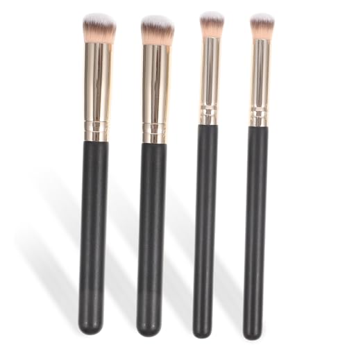 DOITOOL Ngled Concealer Brush Wooden Handle 4-piece Set Nose Contour Brush for Women for Makeup Applicati
