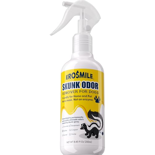 Skunk Odor Remover For Dogs,Removing Skunk Smell From House,Friendly For Dogs Head & Face,Suitable For Pet Areas,Fabrics,Carpets,Clothing,Car,Garages,Tool Sheds Odor Eliminator Spray 8.45fl Oz