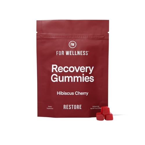 For Wellness Recovery Gummies Restore | Tart Cherry Energy Supplements with Electrolytes for Muscle Soreness, Post-Workout Performance & Recovery | Vegan, Non-GMO, 30 Count