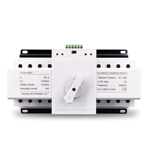 Interrupteur de transfert automatique double alimentation TOQ3D 4P pour réseau triphasé