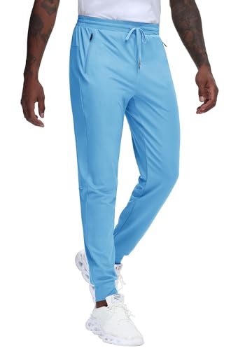 JWM Regular/Tall Mens Athletic Joggers Pants Long Inseam Tapered Sweatpant Workout Running Gym Training with 3 Zipper Pockets