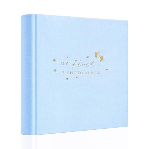 Holoary Baby Photo Album 4x6 100 Photos with Writing Area, 100 Pockets 4x6 Picture Album, Linen Fabric Cover Picture Book for Photos, Baby Photo...