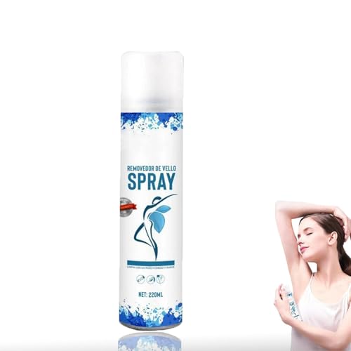 Spray depilatorio delicado, espuma en spray, depilación indolora para hombres y mujeres, suave y eficaz para piernas, brazos, axilas, etc., solución para una piel suave, 220 ml (1Pc)