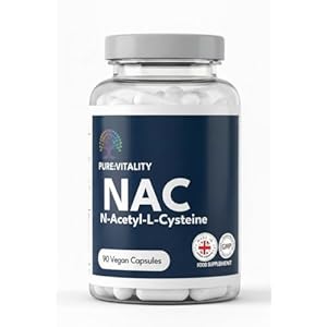 Pure Vitality: NAC Supplement 600mg x 90 Capsules, Pure NAC Acetylcysteine for Glutathione, Detox, Post Workout Supplements for Men & Women, N-acetylcysteine (L Cysteine) – GMP & HACCP Certified – UK