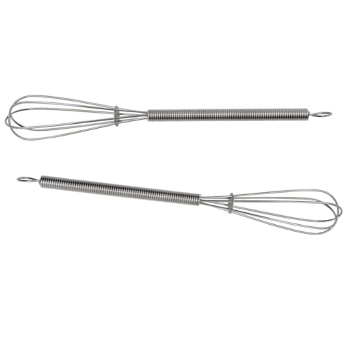 PLAFOPE Batidor de Mano Manual de Acero Inoxidable 2 Piezas, Varillas Mezcladoras Compactas para Teñir Cabello, Uso Profesional y Doméstico en Salón y Peluquería