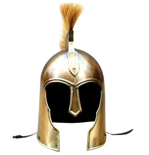 Casque de Troie médiéval de collection en métal poli avec finitions artisanales