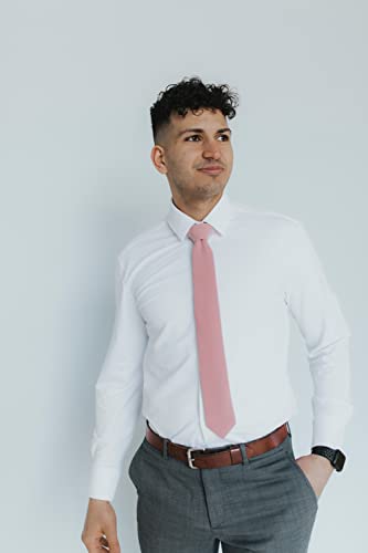 Image of DAZI Men's Skinny Tie, Cotton Wool Linen Necktie, Great for Weddings, Groom, Groomsmen, Missions, Dances, Gifts.