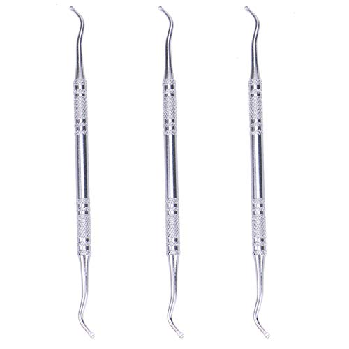 Monrocco 3PCS 5.5 Inch Ingrown Toe Nail Cleaner Double Ended Ingrown Toenail File Stainless for Nail Clean