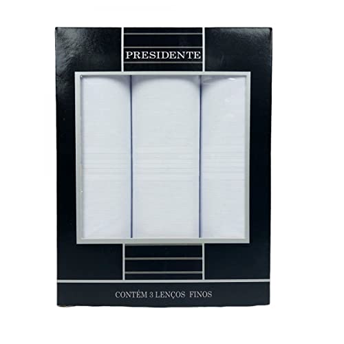 Caixa Com 3 Unidades Lenços Presidente- Branco