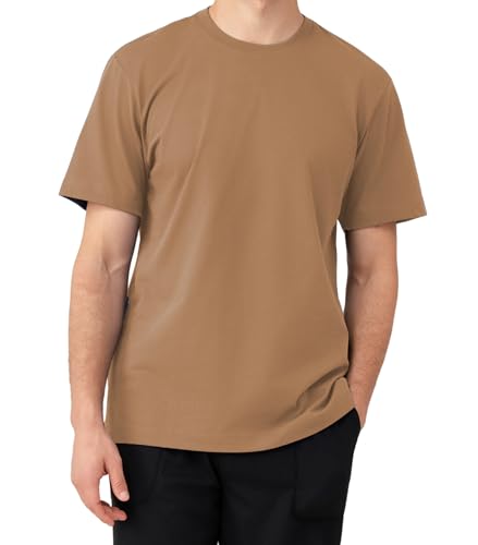 T-shirt épais en coton pour homme DAVID ARCHY de 260g avec fente latérale confortable