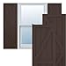 Ekena Millwork TFP102FH12X068TB True Fit PVC Two Equal Panel Farmhouse Fixed Mount Shutters w/Z-Bar, (Per Pair-Hardware Not Included), 12"W x 68"H, Raisin Brown