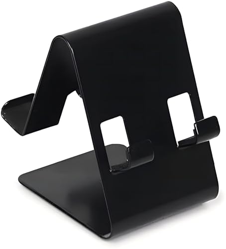Image of Two Sided Black Metal Mobile Stand (Pack of 2) (2)