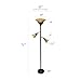 Elegant Designs LF2002-RBZ 3 Light Floor Lamp with Scalloped Glass Shades, Restoration Bronze/Champagne