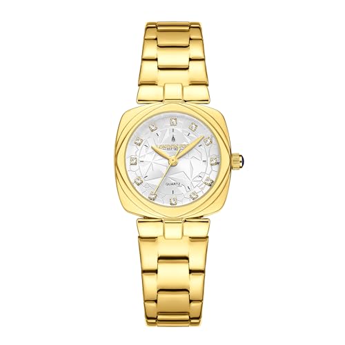 Image of London Fog Salisbury Collection Watch for Women with Geometric Patterned Dial, Crystal Hour Markers Quartz Movement and Stainless Steel Strap - LFW20001