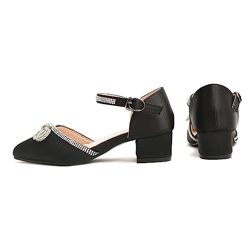 Image of Amoji Girls High Heels Kid Ankle Strap Dress Shoes Wedding Party for Little Kid Big Kid 412