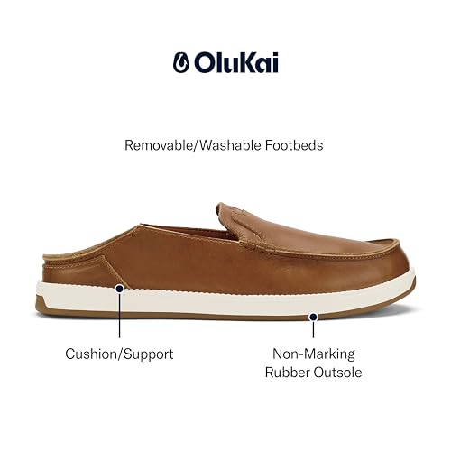 OLUKAI Kakaha Nia Men's Leather Sneakers, Supple Full-Grain Leather Shoes, Drop-in Heel & All Weather Rubber Soles4