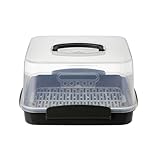 lakeland Large Square Cake Storage Caddy – 28cm x 28cm x 18cm H Click-Lock Clips To Secure Lid
