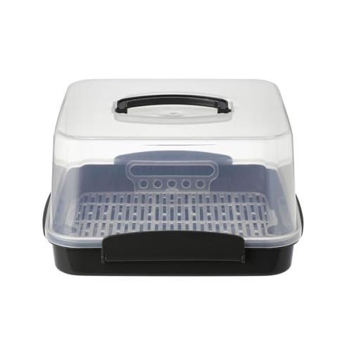 lakeland Large Square Cake Storage Caddy – 28cm x 28cm x 18cm H Click-Lock Clips To Secure Lid