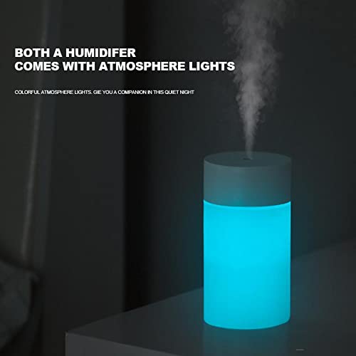 Nawilżacze powietrza, USB, ultradźwiękowe, 26 0 ml, lampa LED, mini olejek eteryczny, dyfuzor do samochodu, aromat, anion, ekspres do mgły z romantycznym światłem, do sypialni domowej (kolor: różowy)