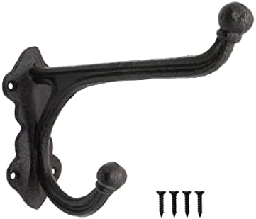 5x Massive Eisen-Haken Set - Industrielle Garderobenhaken Schwarz