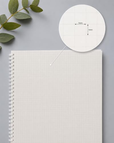 Image of PaperO Professional A4 Square Grid Notebook | 5MM Square Graph Design | 100 GSM Size (8.5 x 11 inches) | Ideal for Architects & Designers | Kraft Cover | 100 Pages | (Millboard Cover Grid Book)