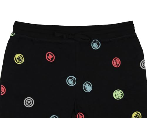 Marvel Men's All Over Print Marvel Circle Logo Lounge Jogger Pajama Pants3