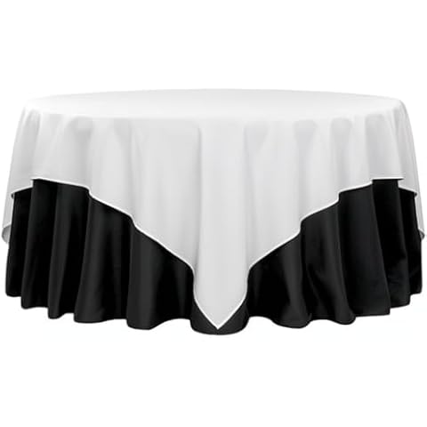CV Linens 54" White Satin Table Overlay Cover