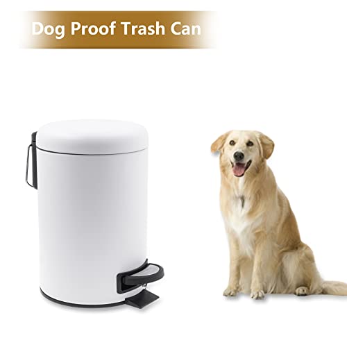 Komphy KOM-1939 Small Foot Pedal Garbage Can, 0.8Gal Bathroom Trash Can With Soft Close Lid, Round Stainless Steel Trash Bin thumb #6