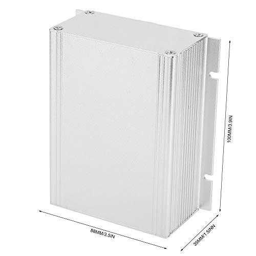 Aluminiumgehäuse Aluminium Project Box für Leiterplatten, Elektronisches Projektgehäuse, 39 x 88 x 100 mm, Silberweiß