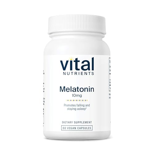 Vital Nutrients Melatonin 10mg | Vegan | Sleep Supplement to Support The Body's Natural Sleep Cycle* | Gluten, Dairy, Soy Free | 60 Capsules