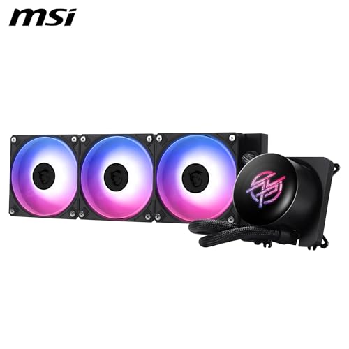 MSI MPG CORELIQUID P13 360 Watercooling AIO - Base en cuivre sans vis et à surface plane, conception améliorée des canaux d'eau, ARGB GEN2, CycloBlade 9, radiateur Split-Flow, roulement "rifle"