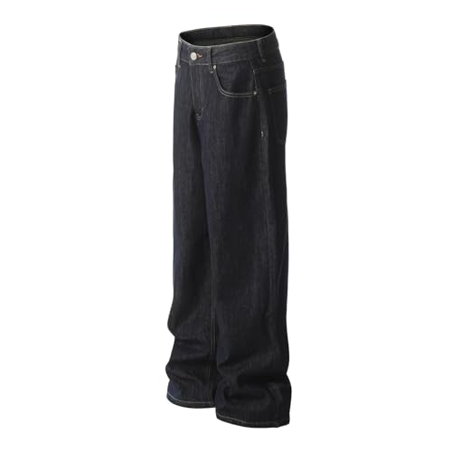 Jeans Pants Trousers Denim Trendy Retro Washed Deep Blue Casual Commuting Straight Leg for Men3