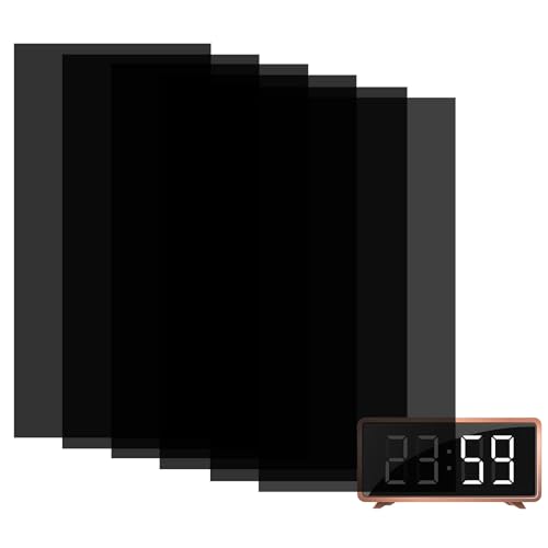 Deepton 6 Blätter LED Tönungsfolie, Licht Dimmer Folie Selbstklebend, LED Abdeckung Dimmen 50%, Schwarze Folie Selbstklebend, Verdunkelungsfolie für Lichtwecker Router Elektronikgeräte