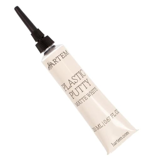 Hartem - Plastic Putty | Masilla Plástica Líquida | Secado Rápido Y Acabado Blanco Mate | Aplicación directa o con pincel | Ideal para tapar grietas y uniones de figuras | 20 ml