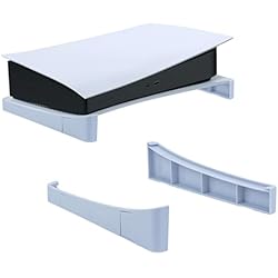 Discos Para Levantamiento De Pesas Mcbazel Soporte Horizontal Compatible con Consola PS5 DE/UHD, Soporte Base para Disco PS5 y Consola de edición Digital, con Almohadillas Antideslizantes Gery Blanco (No para PS5 Slim)