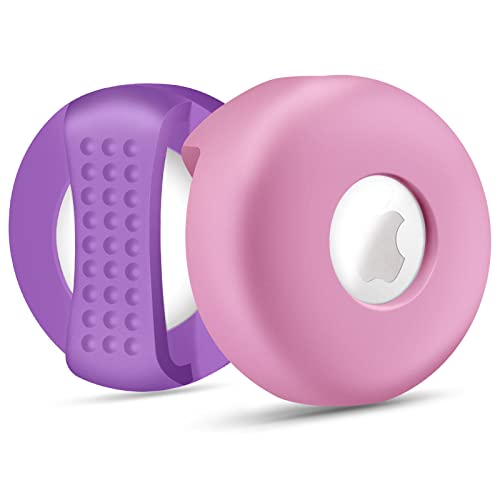 Chincum Airtag Dog Collar Holder With Soothing Dots, Silicone Shockproof Pet Collar Case For Apple Airtag, Durable Air Tag Case Holder Compatible With Cat Dog Collars 0.6-1.2 Inch Width #TOP10