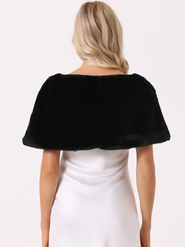 Allegra K Women's Elegant Faux Fur Shawl Bridal Wedding Party Wrap Stole Shrug4
